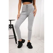 Sweatpants with waist tie gray
