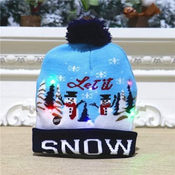 Mormark Božična pletena kapa z LED lučmi | XBEANIE Modra