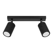 SOLLUX lighting Moderna stropna svetilka, črni trak, 30 cm, premična, rebrasti reflektorji za spalnico, predsobo, 2xGU10 10W, KARBON, Sollux Lighting