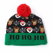 VivoVita Christmas beanie – Božična kapa z LED lučkami, zelena/črna - Hohoho