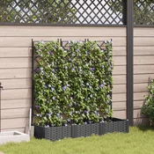Vrtna saksija 3 pcs Crna 120 x 40 x 125,5 cm Plastika