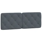 Vidaxl Blazina za vzglavje temno siva 120 cm žamet