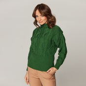 Ženski volneni pulover zelene barve 14750