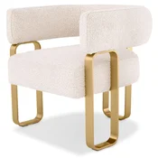 Casa Padrino luxury armchair cream/brass 73 x 66 x H. 70 cm - Living room armchair - Hotel armchair - Living room furniture - Luxury furniture - Living room furnishings - Luxury furnishings