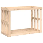 Vidaxl Zunanje držalo za polena 108x52x74 cm trdna borovina