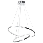 Moderna kromirana viseča svetilka, dva obroča, O60cm in O40cm, nevtralna barva, LED 51W, HOOP Milagro