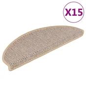 Vidaxl Samolepilne preproge za stopnice sisal 15 kosov 65x21x4 cm