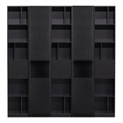 Črna modularna knjižna polica iz masivnega bora 200x210 cm Finca – WOOOD