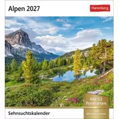 Alpen Sehnsuchtskalender 2027 - Wochenkalender mit 53 Postkarten