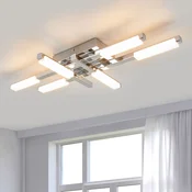 Lindby LED stropna svetilka Patrik, 62 cm, 6-svetlobna, krom, IP44 - Kopalnica - Sodobni - bela, krom - Kovina