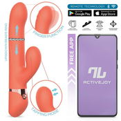 InToYou App Series Mindy Vibe with Up & Down Beads Ring, Finger & Pulsations Function Salmon