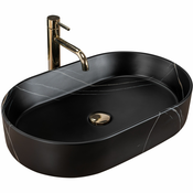 Pultni umivalnik REA NADIA Stone Black Mat