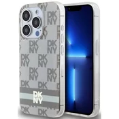 Ovitek DKNY DKHMP14XHCPTSE iPhone 14 Pro Max 6.7 trda bež zaščita z monogramiranim karo vzorcem in natisnjenimi črtami MagSafe (DKHMP14XHCPTSE)