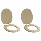 vidaXL Pokrivalo za stranišče 2 pcs Svetla bambusova barva 44 x 38 cm