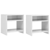 Nocni ormaric 2 kom sjajni bijeli 40x30x40 cm konstruirano drvo