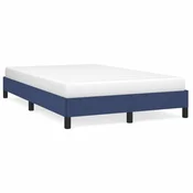 shumee vidaXL Posteljni okvir brez vzmetnice moder 120x190 cm blago