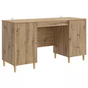 Vidaxl Miza s polico Artisan hrast 142,5 x 50 x 75 cm Inženirski les