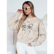 Bluza damska krótka oversize z motywem tie-dye DENVIS jasnoszara Dstreet