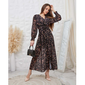 Resti Black patterned womens maxi dress