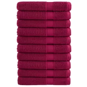 shumee Premium brisače za savno 10 kos bordo 80x200 cm 600 g/m2 bombaž