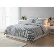 Tekstilshop Pamucna posteljina Zigzag Mono, 180x200 cm, Siva