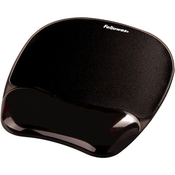 Fellowes Crystal Gel podloga za miško/pocivalo za zapestje, crna