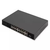 16 Port 10/100 Mbps PoE Switch 16 x10/100Mbps PoE RJ45 Ports,1x GE RJ45,1x SFP