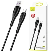 USAMS kabel U38 USB-C 5A hitro polnjenje za OPPO/HUAWEI 1m črn/črn SJ376USB01 (US-SJ376)
