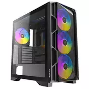 Antec AX1000 gaming ohišje, Midi-ATX, ARGB, črno (0-761345-10240-7)