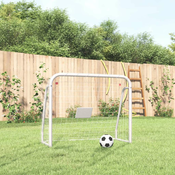 vidaXL vidaXL Nogometni gol z mrežo bel 125x96x60 cm jeklo in poliester, (20986365)