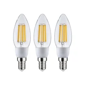 Paulmann LED-žarnica v obliki sveče E14 2,5 W 525 lm 830, 3 kos - jasno - Steklo