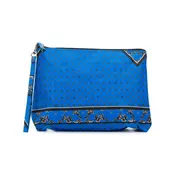 Ganni - floral print makeup bag - women - Blue