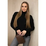 Black sweater with decorative ruffle