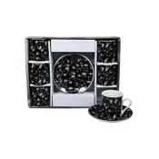 Sigma Set šolja za kafu, porcelan, 120ml 6/1 (Crni/CV) YK120C-8881
