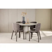 Venture Design Jedilna miza in komplet stolov Lanzo miza in 4 stoli Astoria 120x75 cm bež in rjava