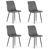 BE LAVA stol - temno siv žamet x 4