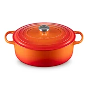 Casserole kozica SIGNATURE 31 cm, 6,3 l, ovalna, FLAME, lito železo, Le Creuset