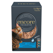 Ekonomicno pakiranje Encore Cat Pouch u temeljcu 10 x 50 g - Izbor ribe (3 vrste)