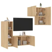Greatstore Komplet TV omaric 4-delni sonoma hrast inženirski les