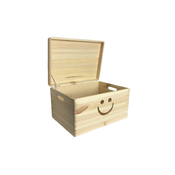 AtmoWood Lesena škatla z nasmehom 40 x 30 x 23 cm s pokrovom