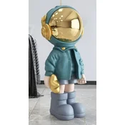 Casa Padrino luxury designer decorative sculpture astronaut multicolored/gold 30 x H. 70 cm - Resin decorative figure - Luxury designer decorative accessories - Luxury quality