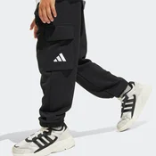 Djecji pamucni donji dio trenirke adidas boja: crna, s aplikacijom, JC9754