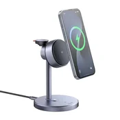 Bežicna 22.5W punjac Mcdodo Black Swan Series MagSafe Qi2 za iPhone, Apple Watch i slušalice - grey