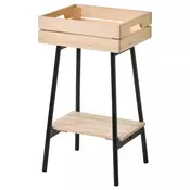 VANILJSTANG Stalak za cvece, borovina/crna, 55 cm