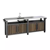 Decocoat unity chef plastična vrtna žar miza 415l oreh