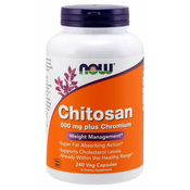 NOW Foods Chitosan, 500 mg plus krom, 240 rastlinskih kapsul