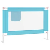 Vidaxl Posteljno varovalo za malčke modro 90x25 cm blago