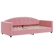 Vidaxl Raztegljiva postelja roza 90x200 cm žamet