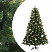 Vidaxl Umetna božična jelka z bučko 240 cm 300 LED Toplo bela