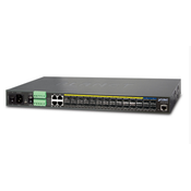 PLANET 24-Port 100/1000Base-X SFP plus 4-Port 10G SFP+, L2/L4 Managed Metro Ethernet switch (AC+DC Power Redundant, 2xDI, 2xDO) (MGSW-28240F)